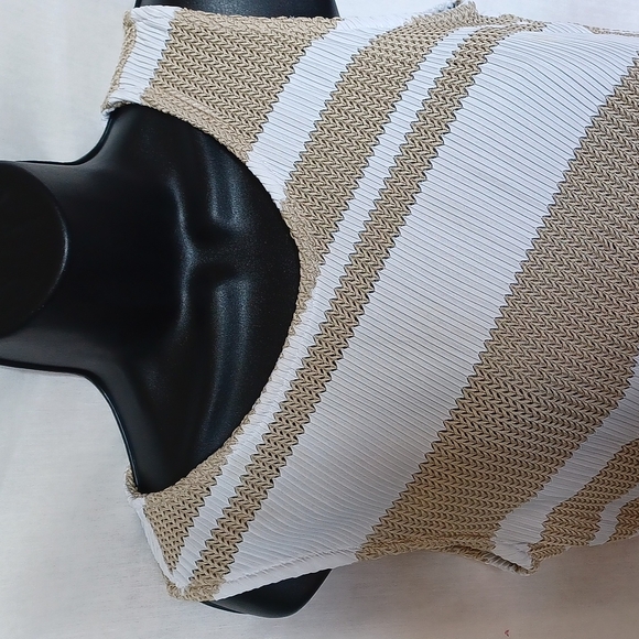 Travelers by Chico tan white diagonal stripe top - Picture 2 of 5